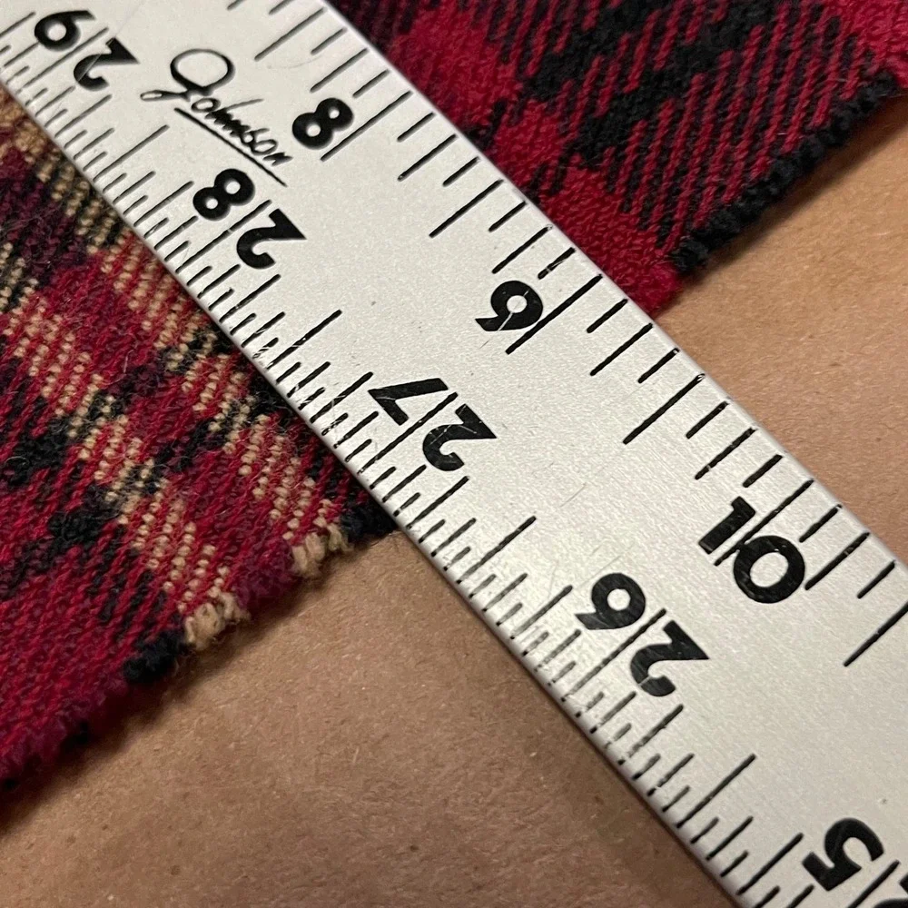 Gap Red‎ Tartan Plaid Fringed Wool Scarf 64